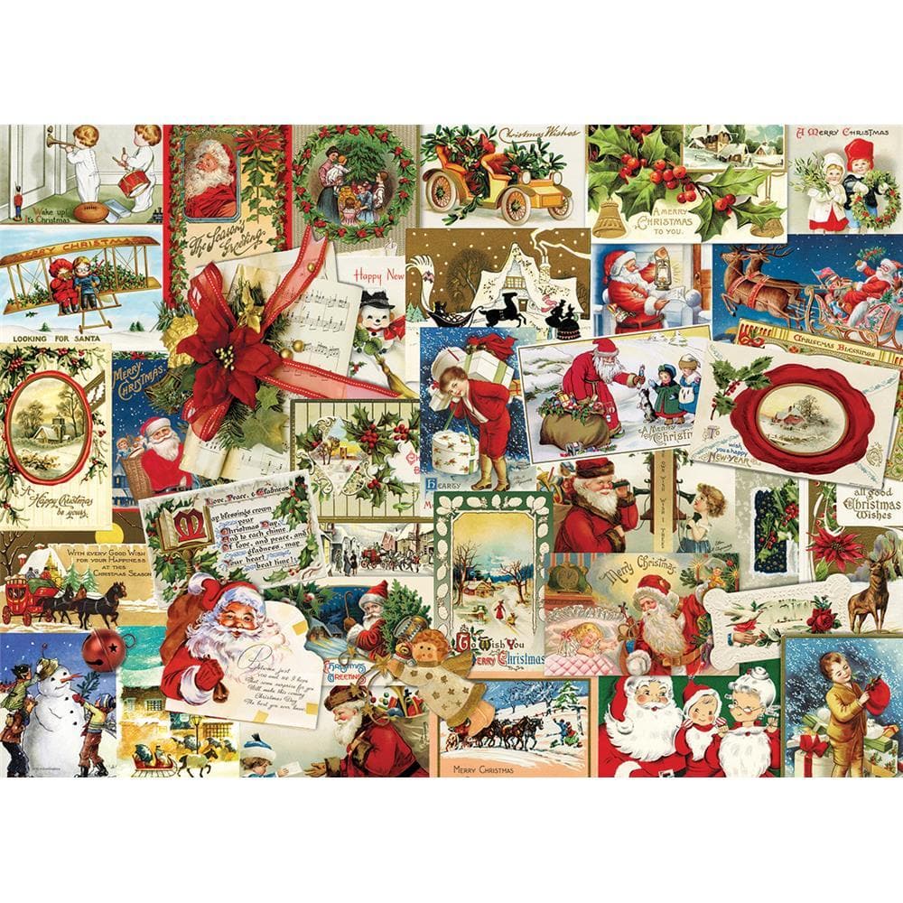 Vintage Christmas Cards Holiday Jigsaw Puzzle (1000 Piece)