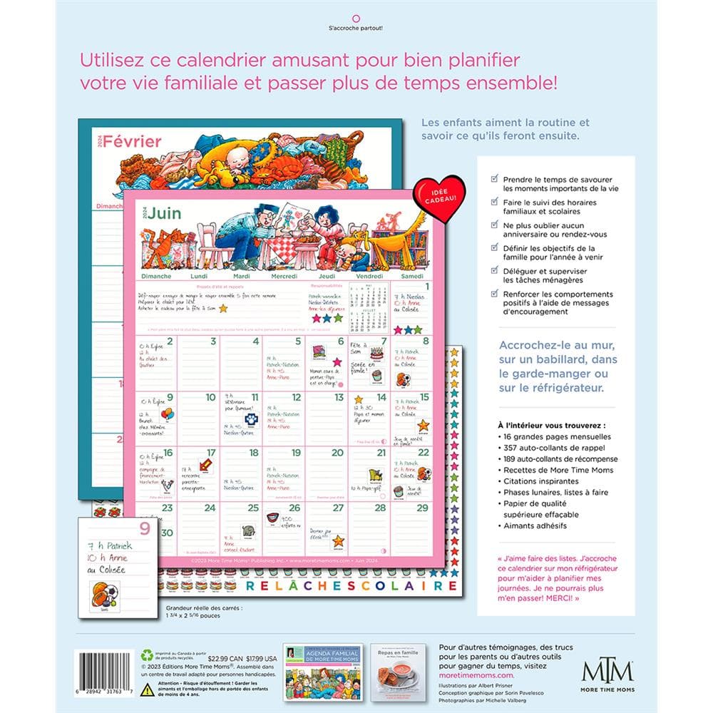 628942317637 Memo Frigo 2024 Oversized Wall Calendar (French) More