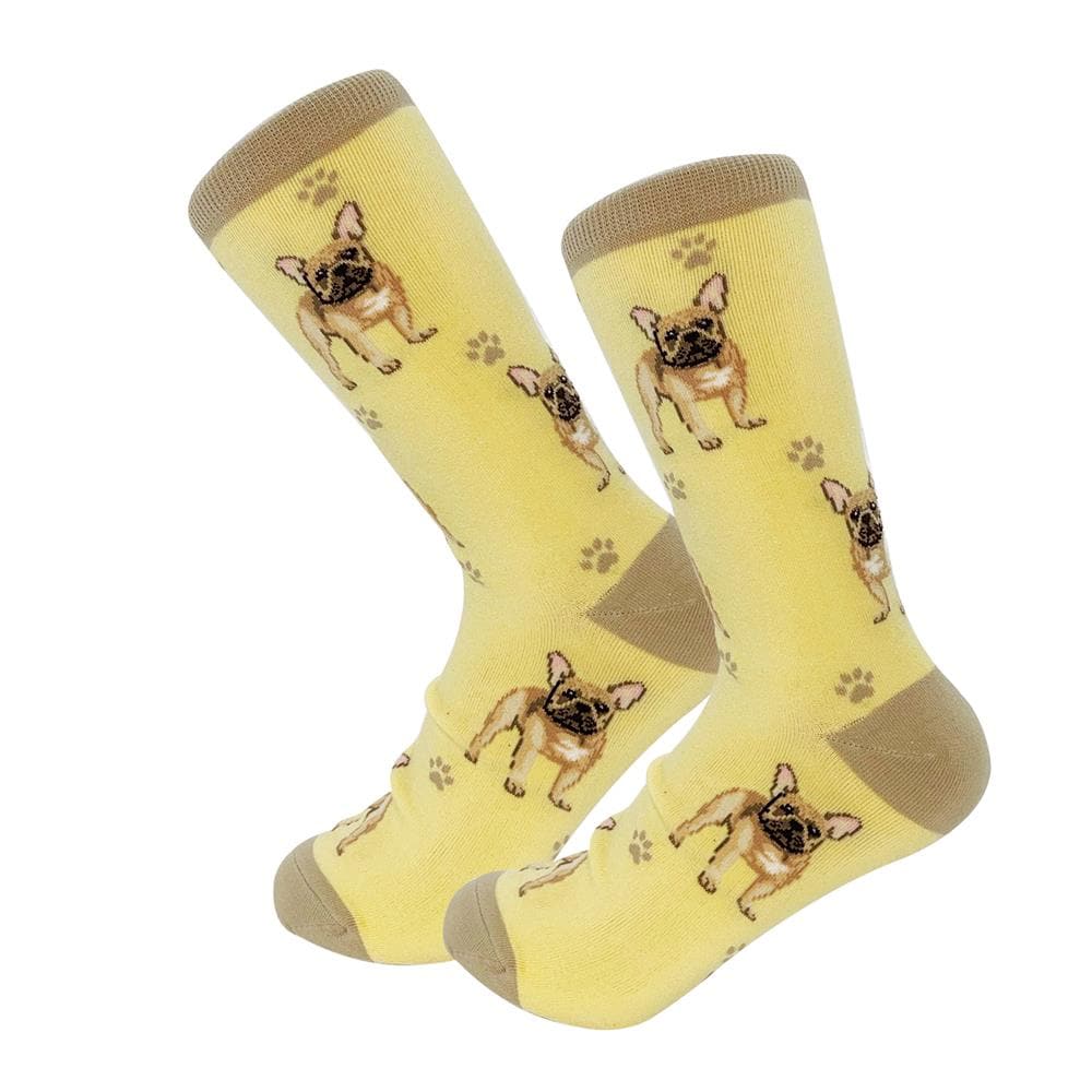 '631384642649 Happy Tails Socks - French Bulldog Tan Full Body Socks | Calendar Club