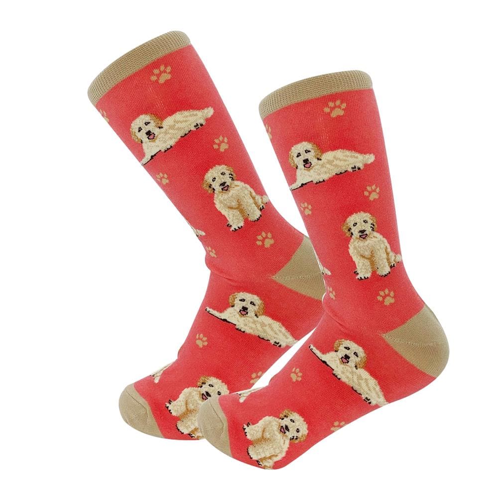 '631384642755 Happy Tails Socks - Goldendoodle Peach Full Body Socks | Calendar Club