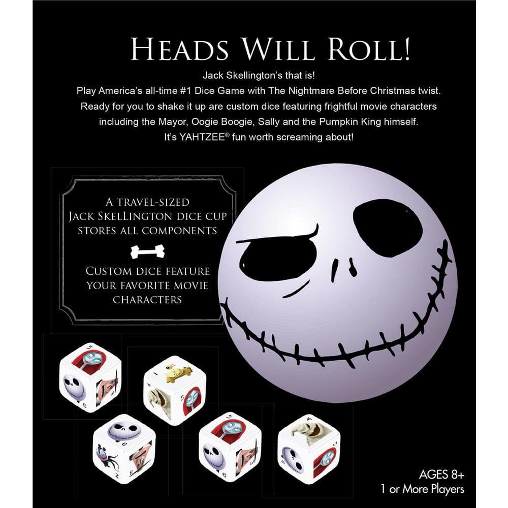 Nightmare Before Christmas Yahtzee Back of Package Image