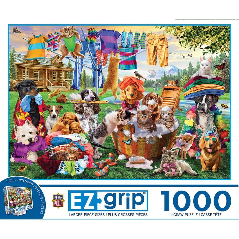 Laundry Day Rascals EZ Grip Jigsaw Puzzle (1000 Piece) product image
