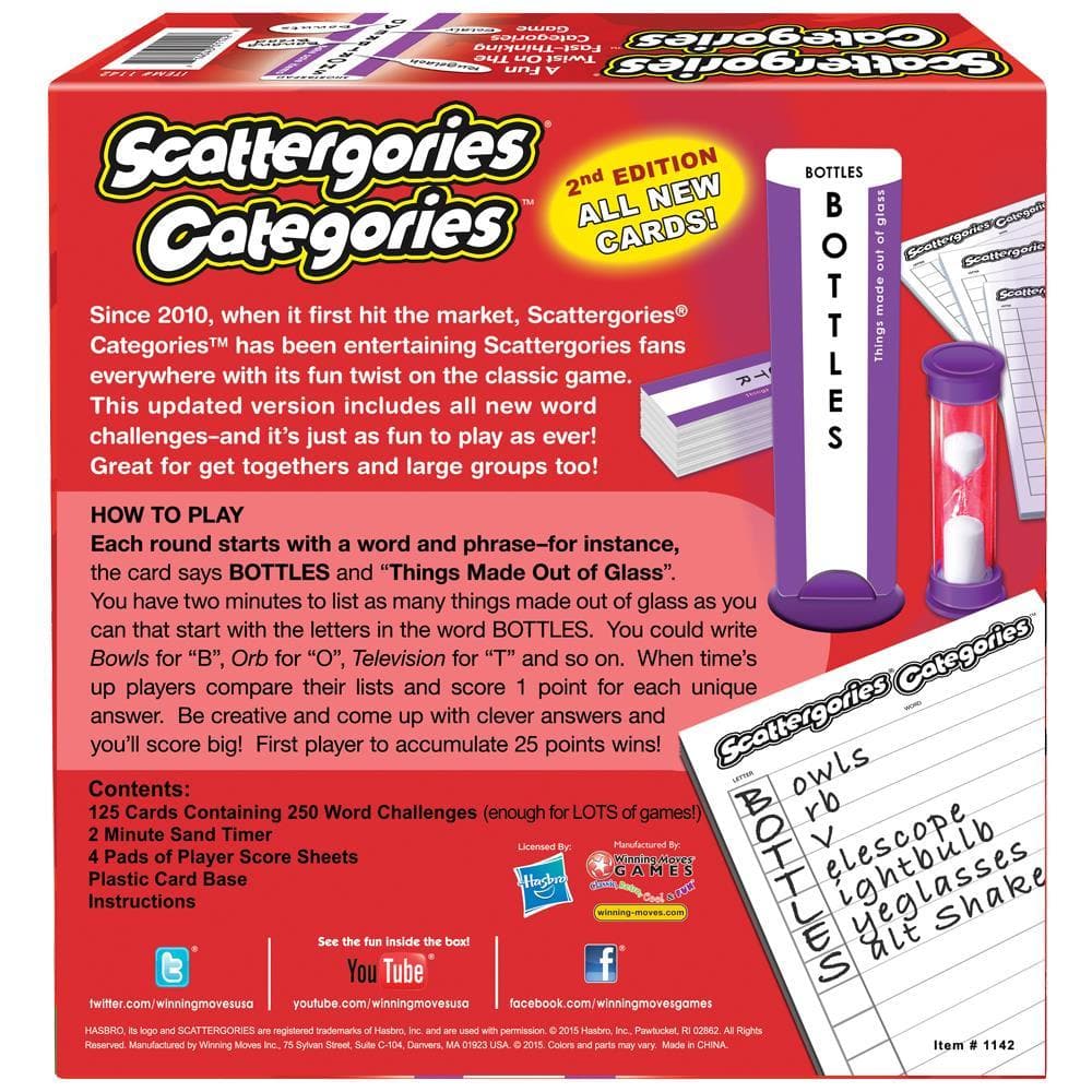 Scattergories Categories - Calendar Club Canada