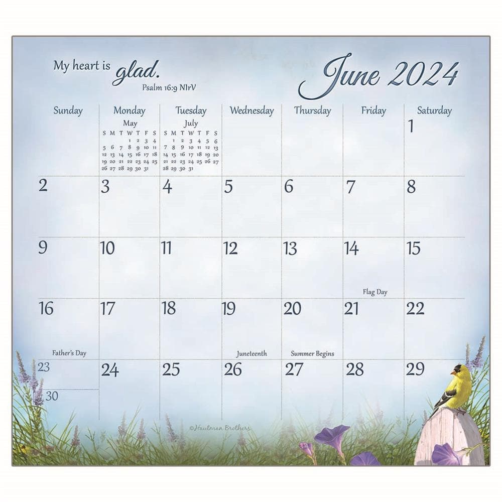 Songbirds of Faith 2024 Magnetic Mini Calendar  product image