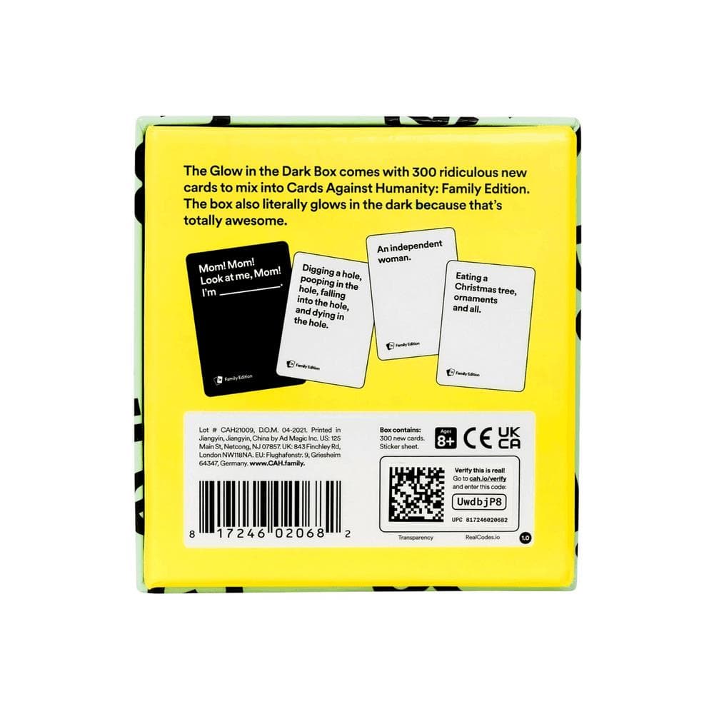 Glow in the Dark Box Cards Against Humanity Family Expansion Pack product image