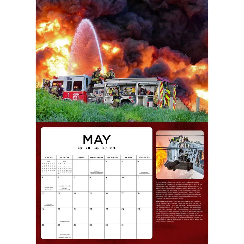 Fire Trucks in Action 2024 Oversized Wall Calendar product image