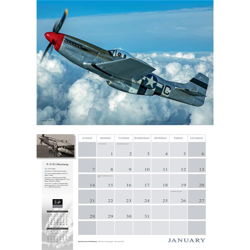 Flying Legends 2024 Oversized Wall Calendar product image