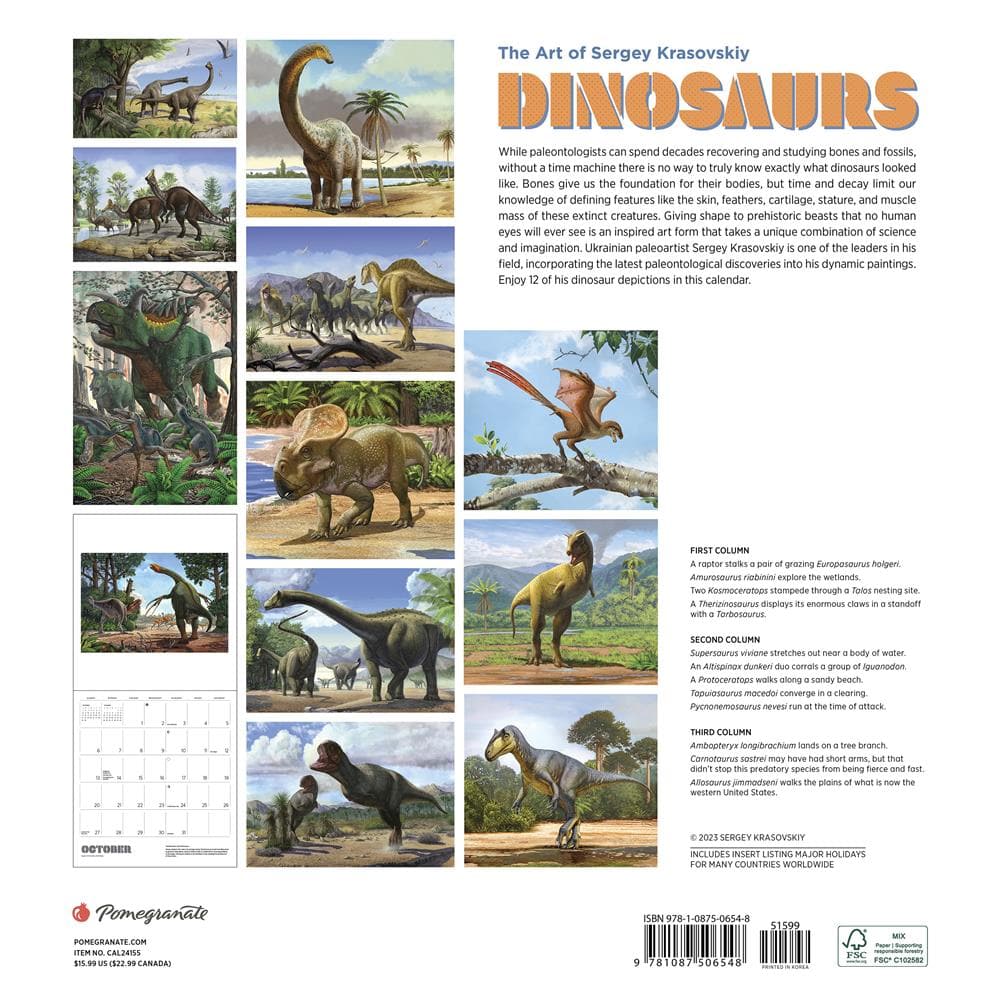 Dinosaurs 2024 Wall Calendar product image