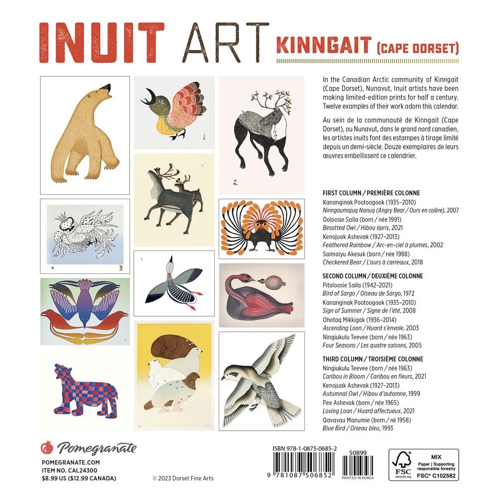 Inuit Art Cape Dorset 2024 Mini Calendar product image