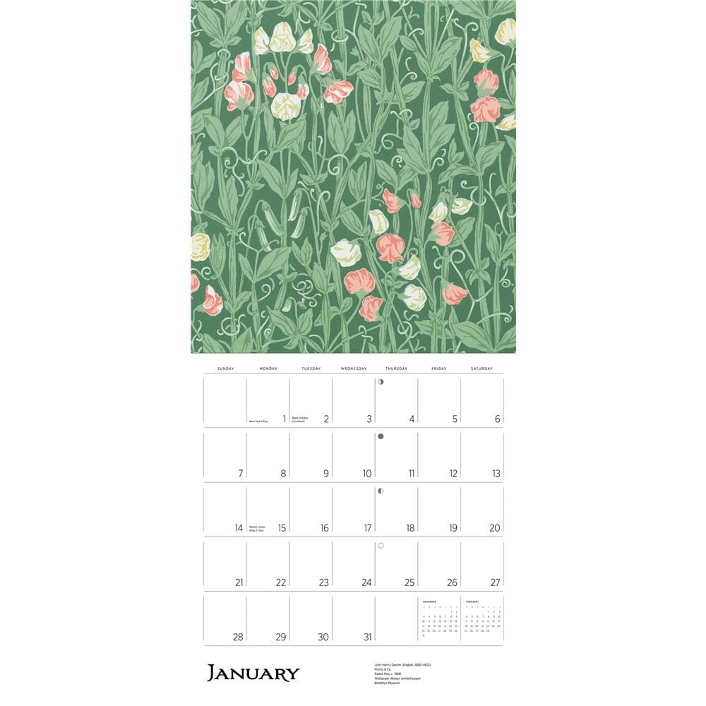 William Morris Arts Crafts Designs 2024 Wall Calendar product image