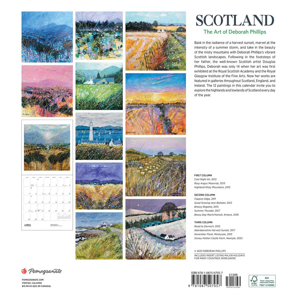 Scotland The Art of Deborah Phillips 2024 Wall Calendar product image