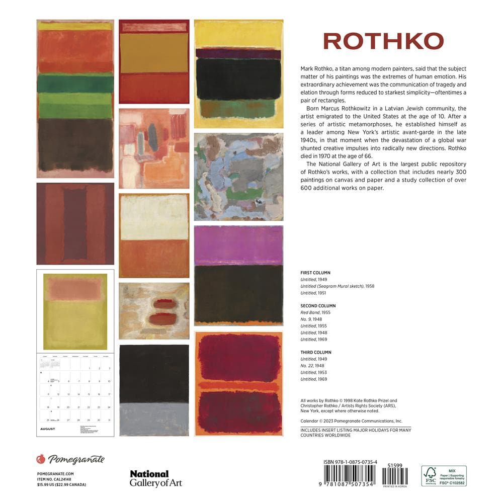 Rothko 2024 Wall Calendar product image