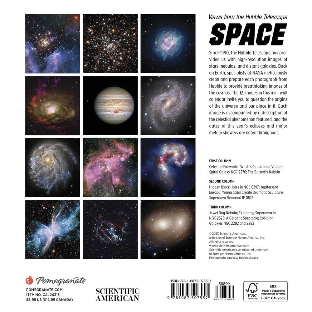 Space Views from the Hubble Telescope 2024 Mini Calendar product image