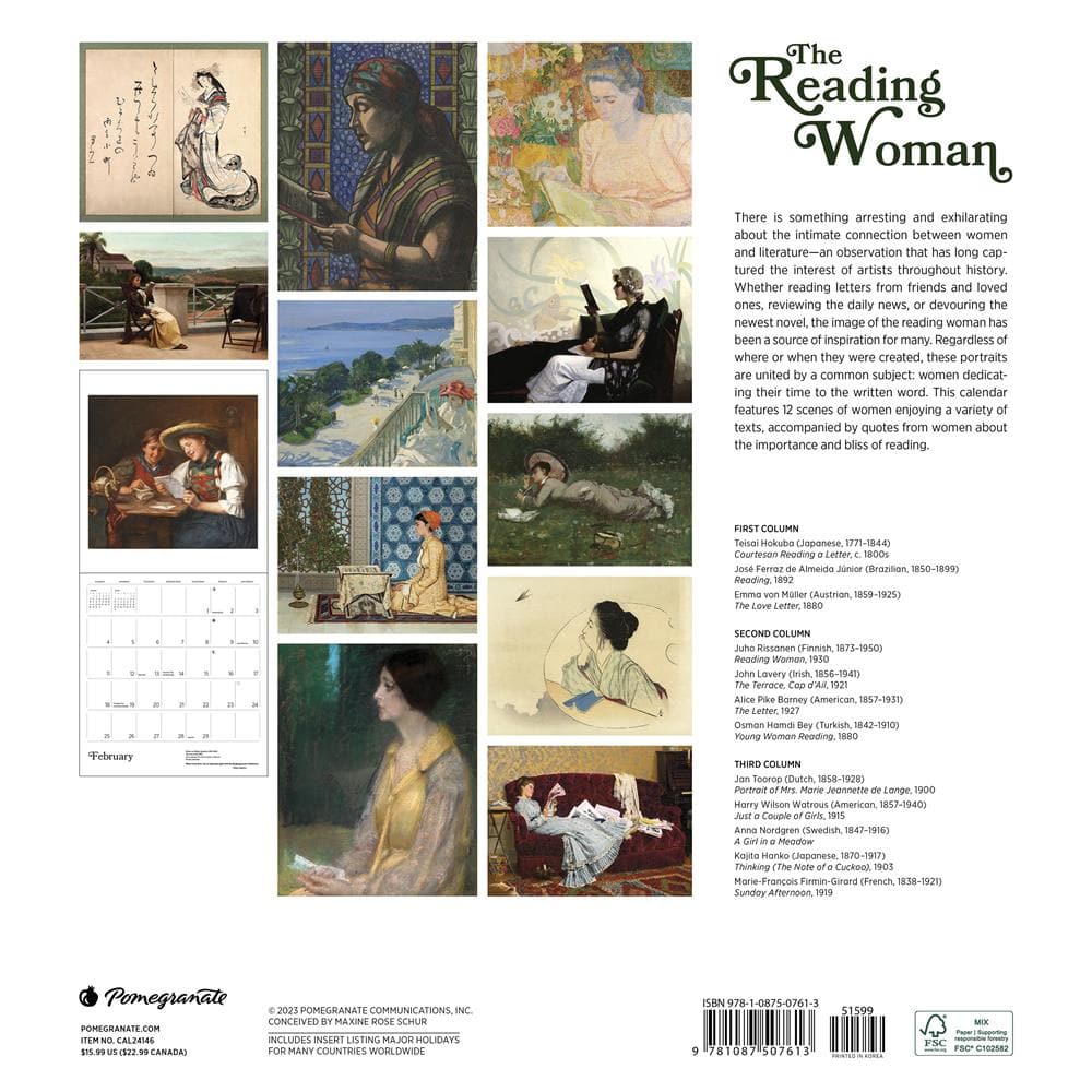 Reading Woman 2024 Wall Calendar product image
