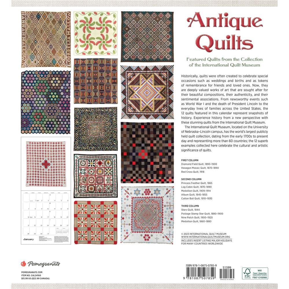 Antique Quilts 2024 Wall Calendar product image