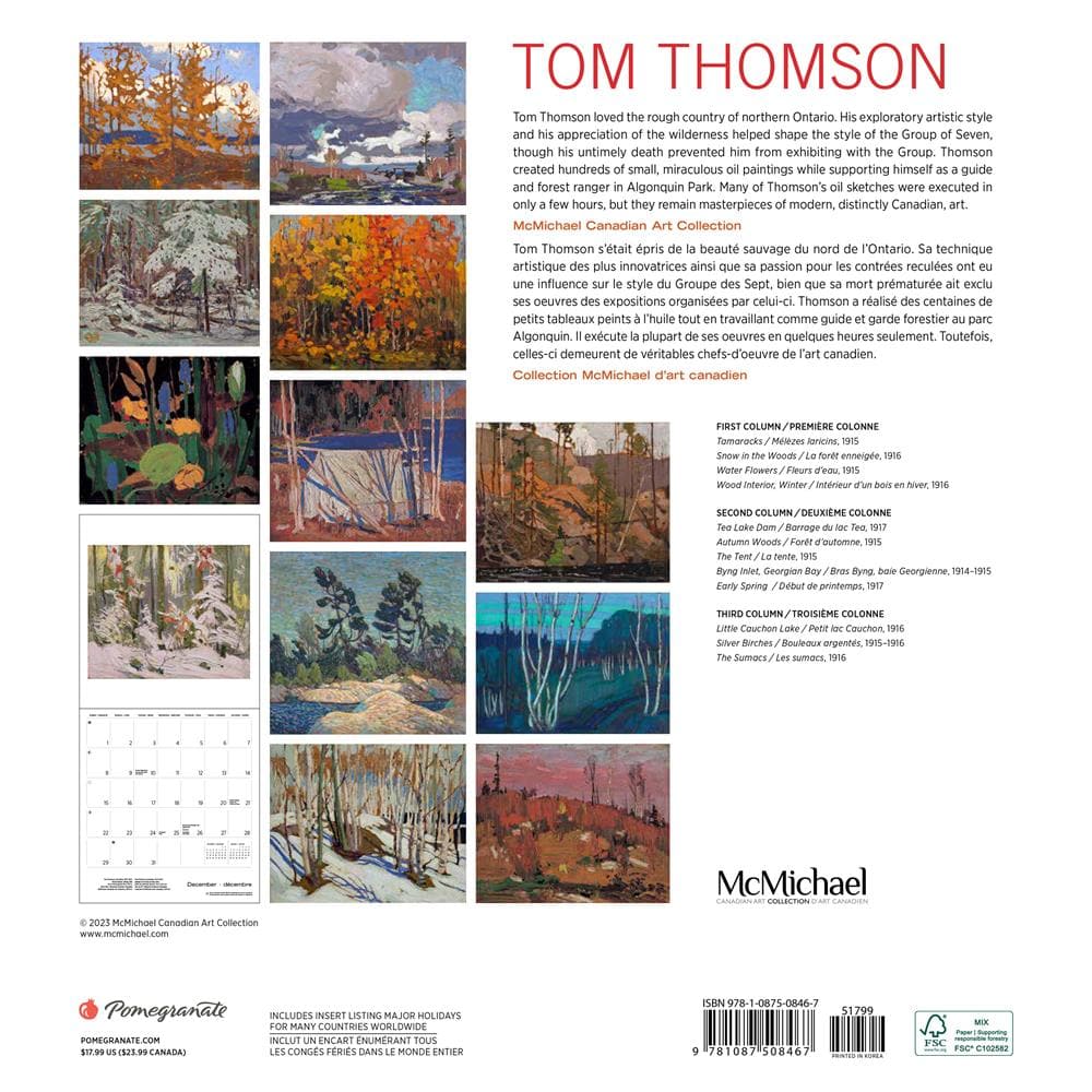 Tom Thomson 2024 Wall Calendar Special Edition product image