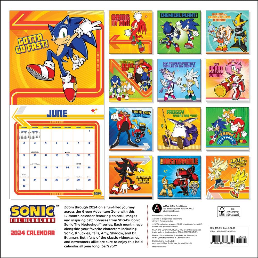 Sonic the Hedgehog 2024 Wall Calendar product image
