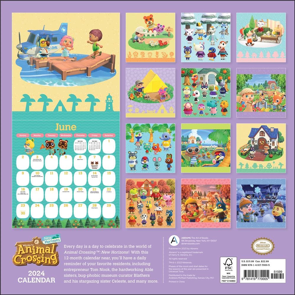 Animal Crossing New Horizons 2024 Wall Calendar product image