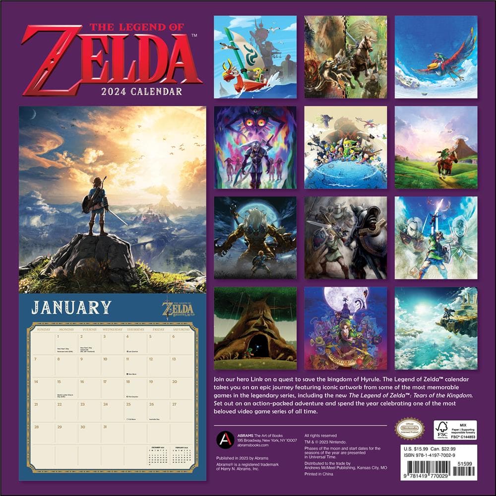 Legend of Zelda 2024 Wall Calendar product image