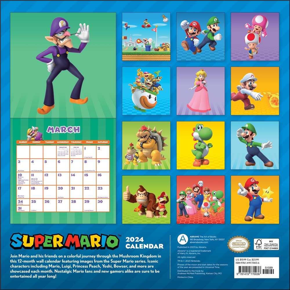 Super Mario 2024 Wall Calendar product image