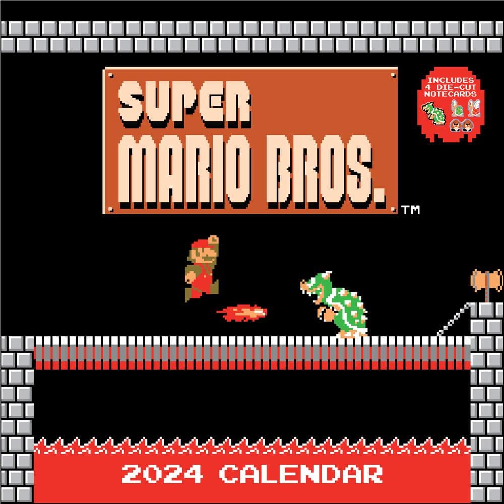 Super Mario Bros 8 Bit Retro 2024 Wall Calendar product image