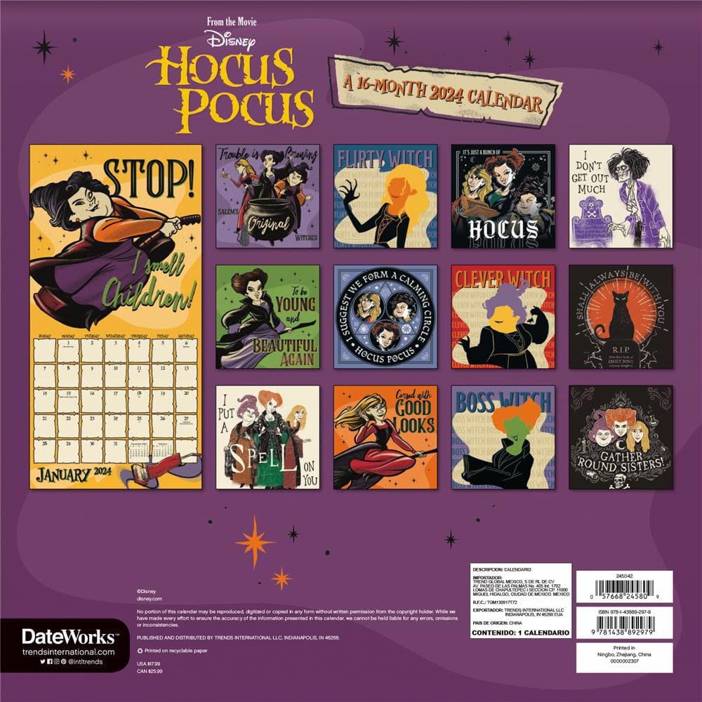 Hocus Pocus 2024 Wall Calendar  product image