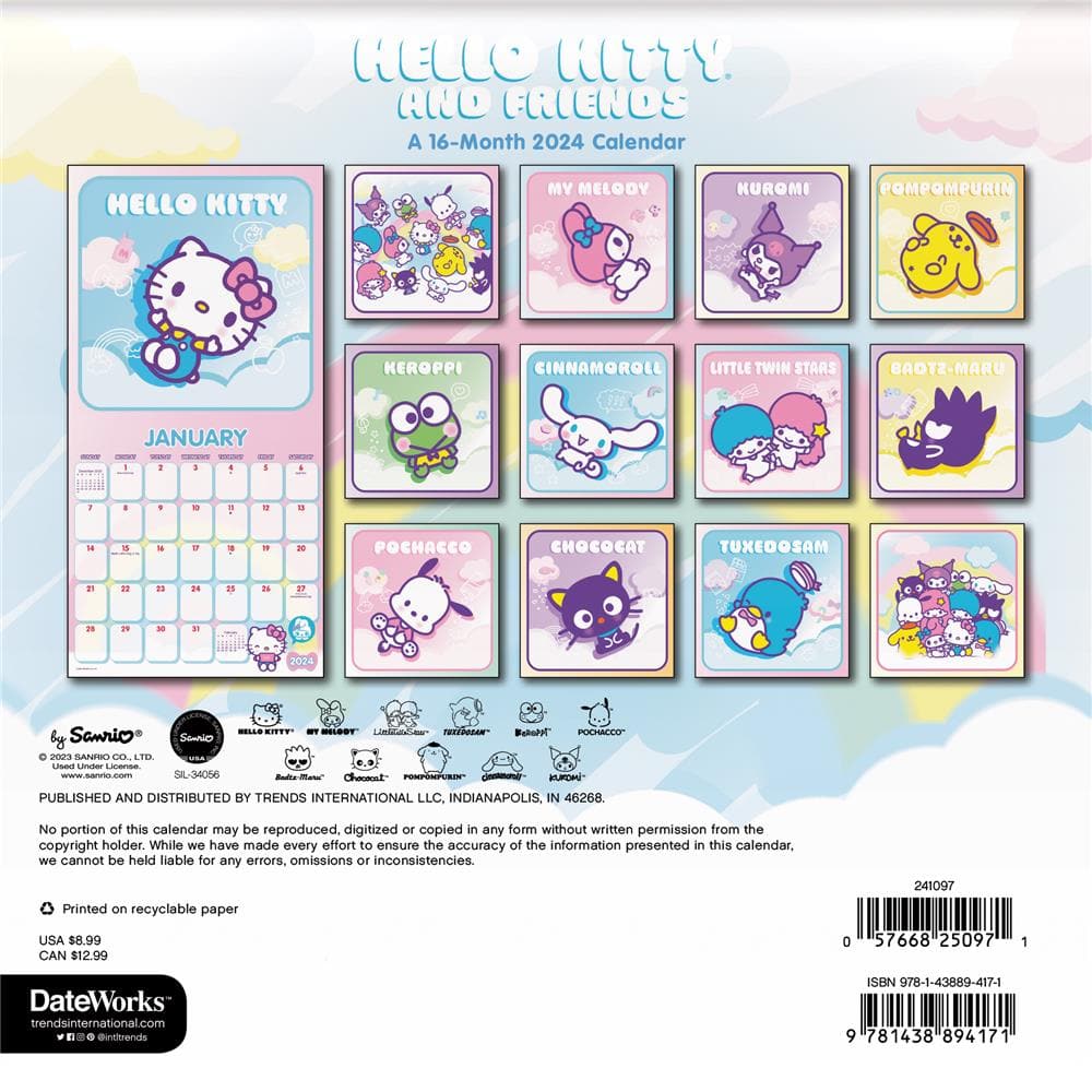 Hello Kitty 2024 Mini Calendar product image
