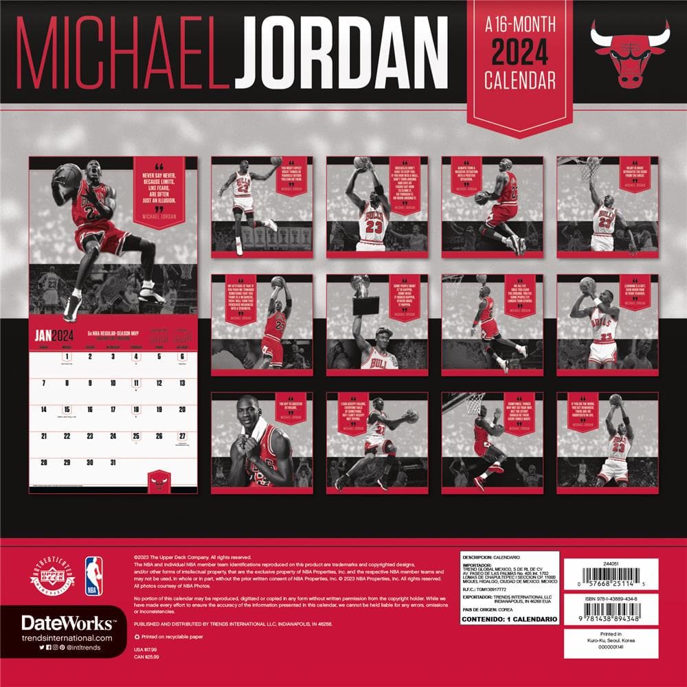 NBA Michael Jordan 2024 Wall Calendar product image
