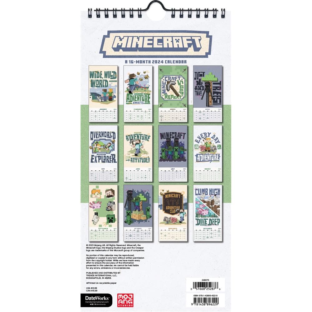 Minecraft 2024 Slim Calendar product image