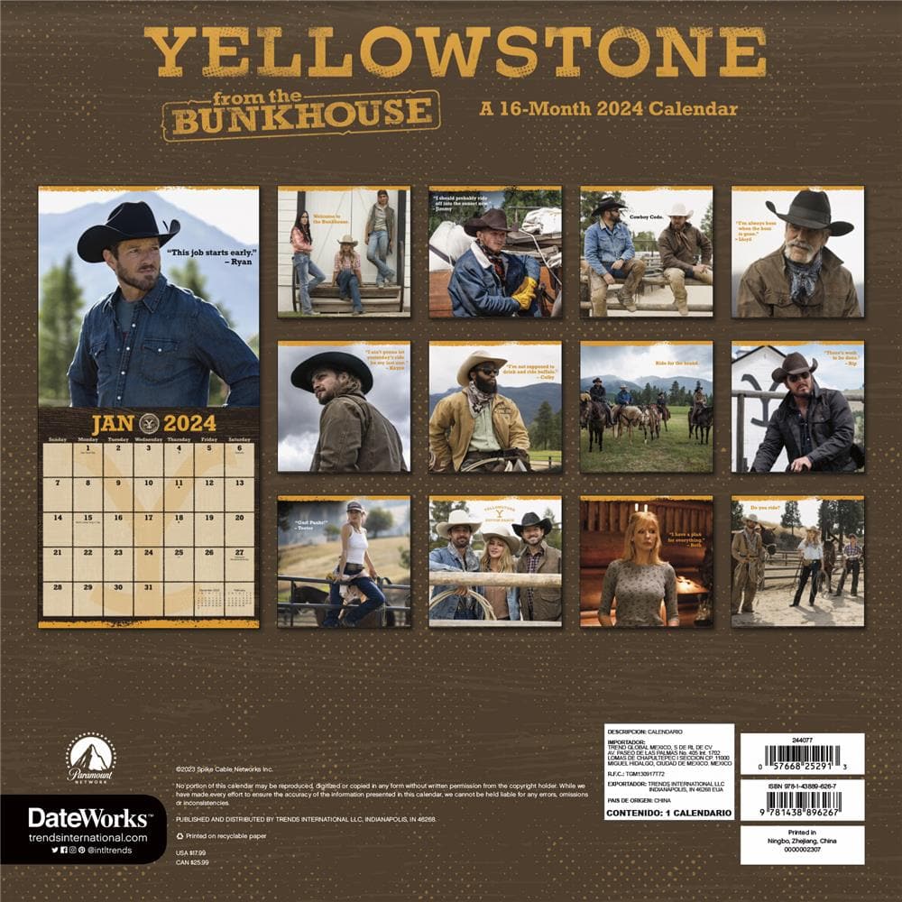Yellowstone From the Bunkhouse 2024 Wall Calendar product image
