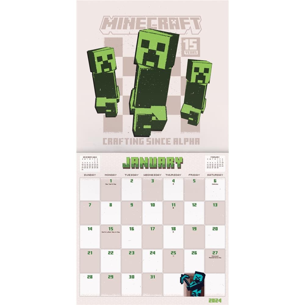 Minecraft 15 Year Anniversary 2024 Collectors Edition Wall Calendar  product image