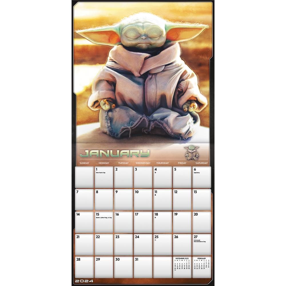 Star Wars The Child Mandalorian 2024 Exclusive Wall Calendar with Print product image