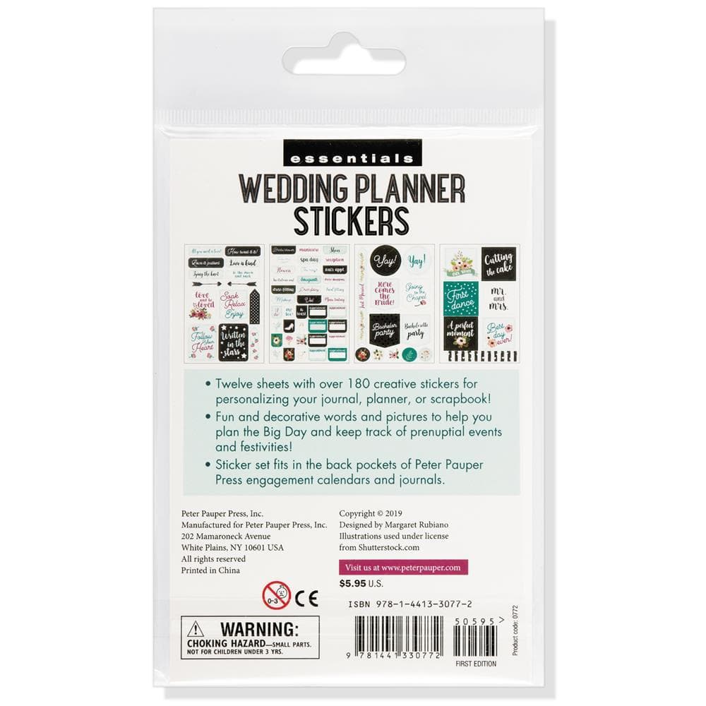 Wedding Planner Stickers Back Cover