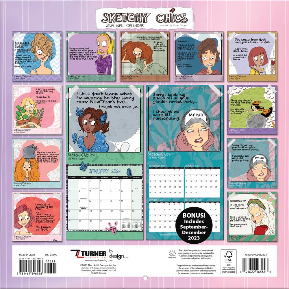 Sketchy Chics 2024 Wall Calendar product image