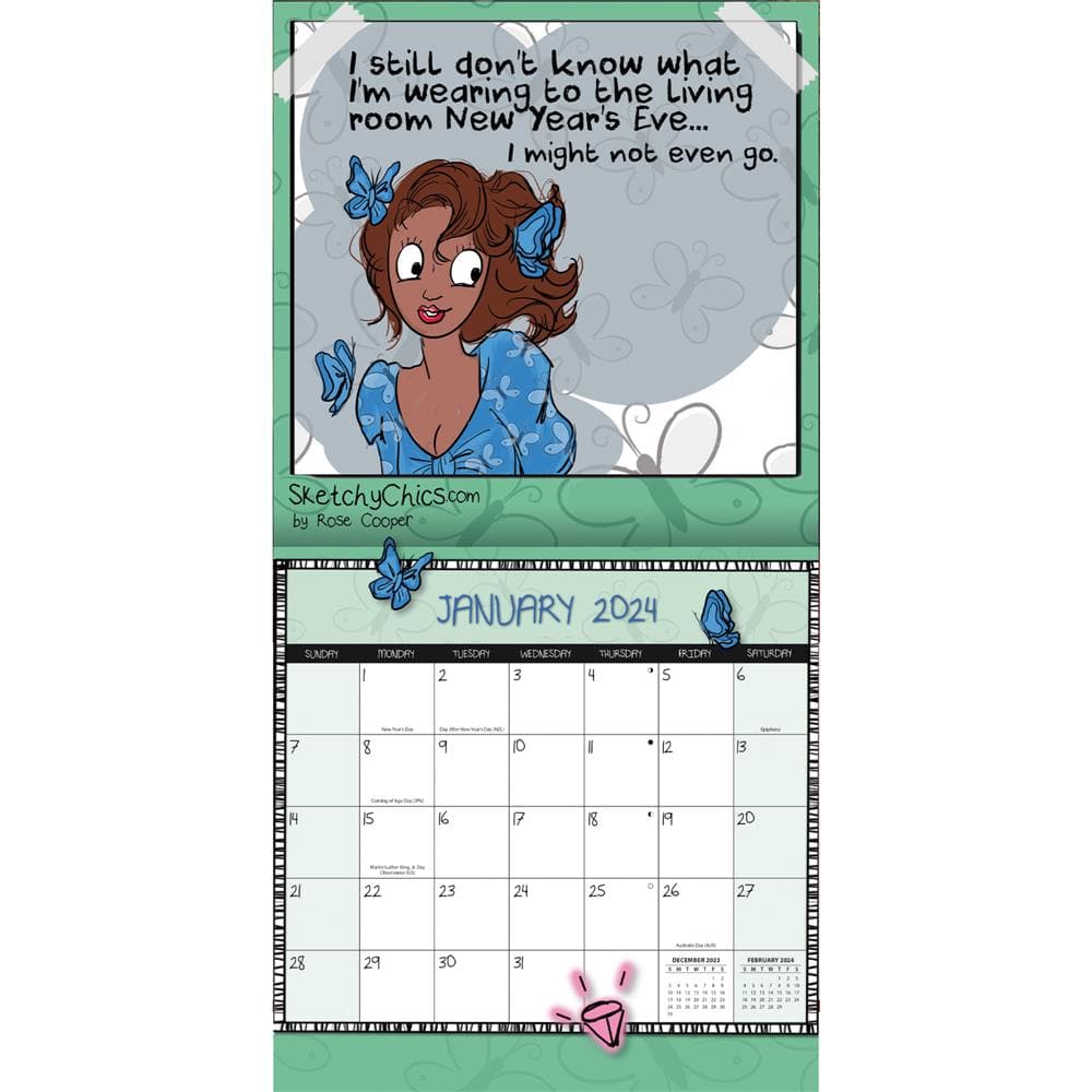 Sketchy Chics 2024 Wall Calendar product image