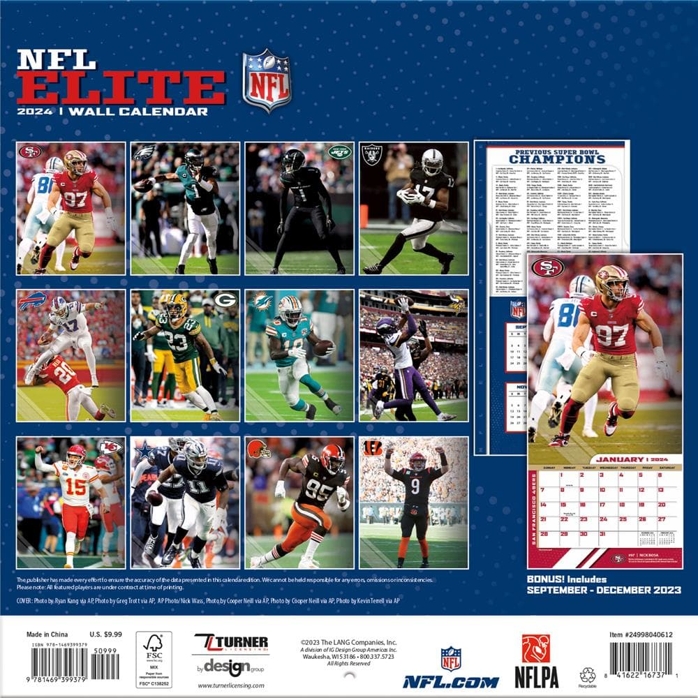 NFL Elite 2024 Mini Calendar  product image