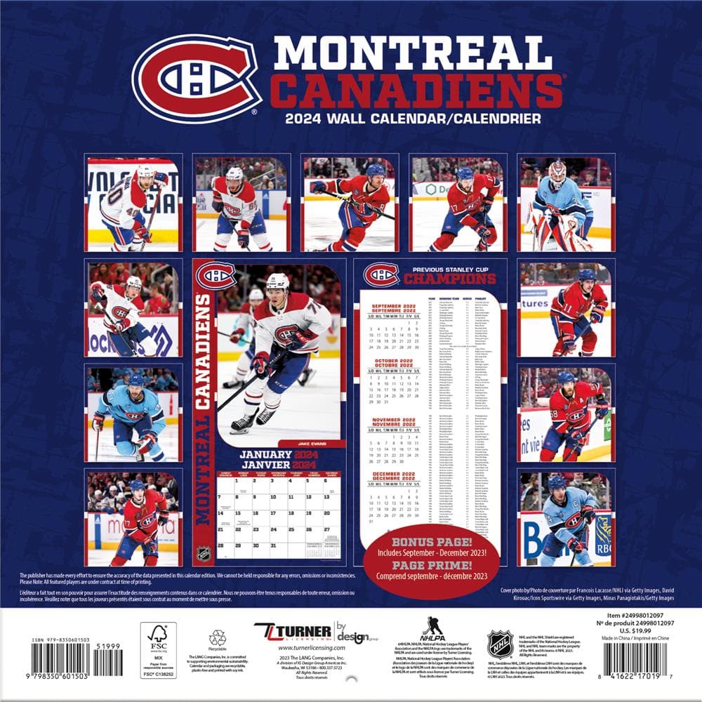 NHL Montreal Canadiens 2024 Mini Calendar product image