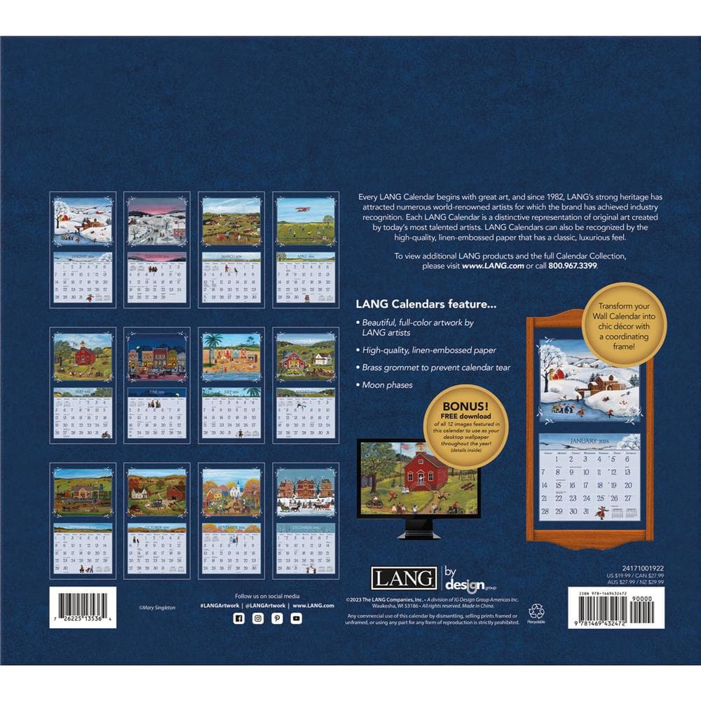 Lang Folk Art 2024 Special Edition Wall Calendar with Print product image