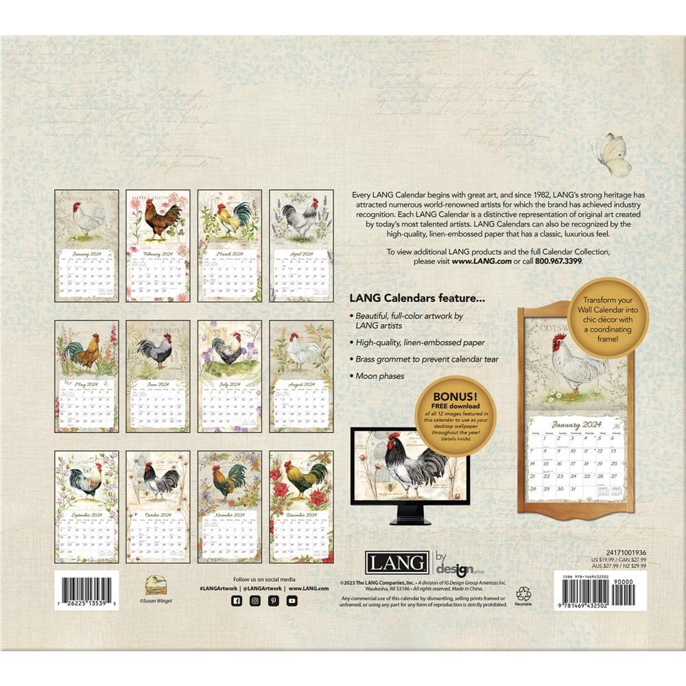 Proud Rooster 2024 Special Edition Wall Calendar with Print product image