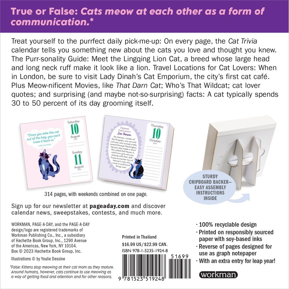Cat Trivia 2024 Box Calendar product image