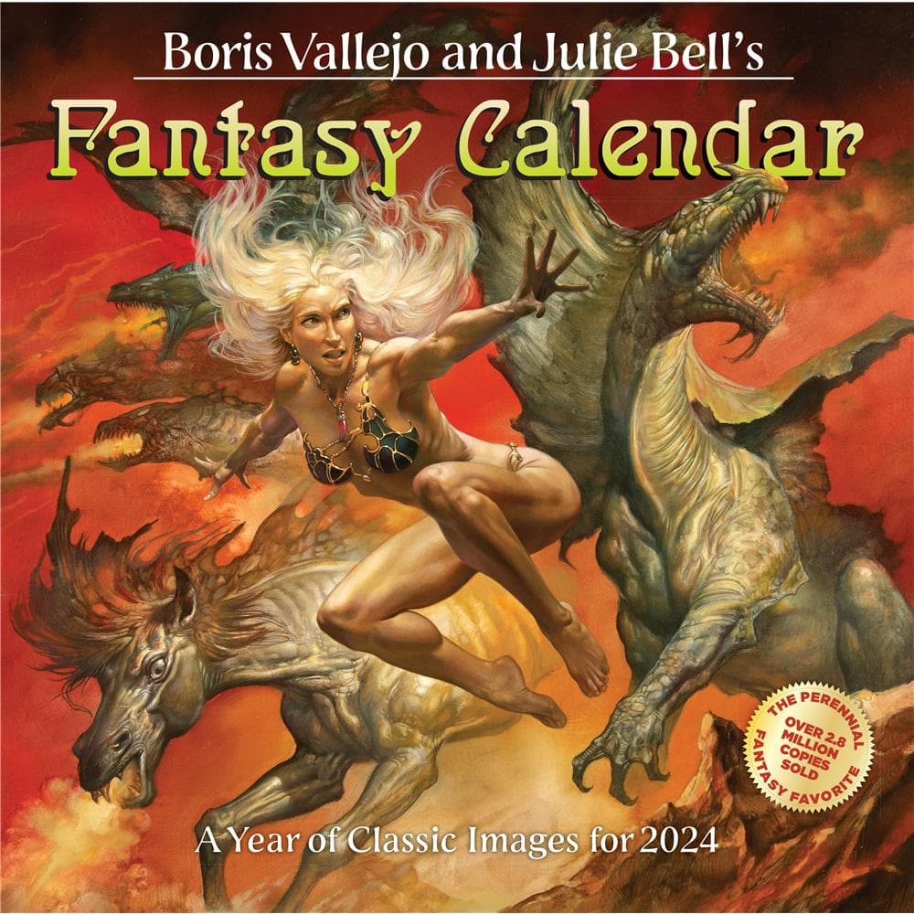 Boris Vallejo and Julie Bells Fantasy 2024 Wall Calendar product image