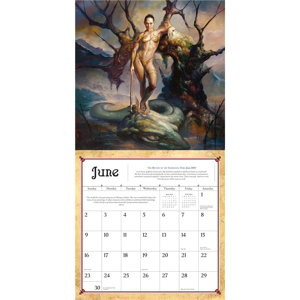 Boris Vallejo and Julie Bells Fantasy 2024 Wall Calendar product image