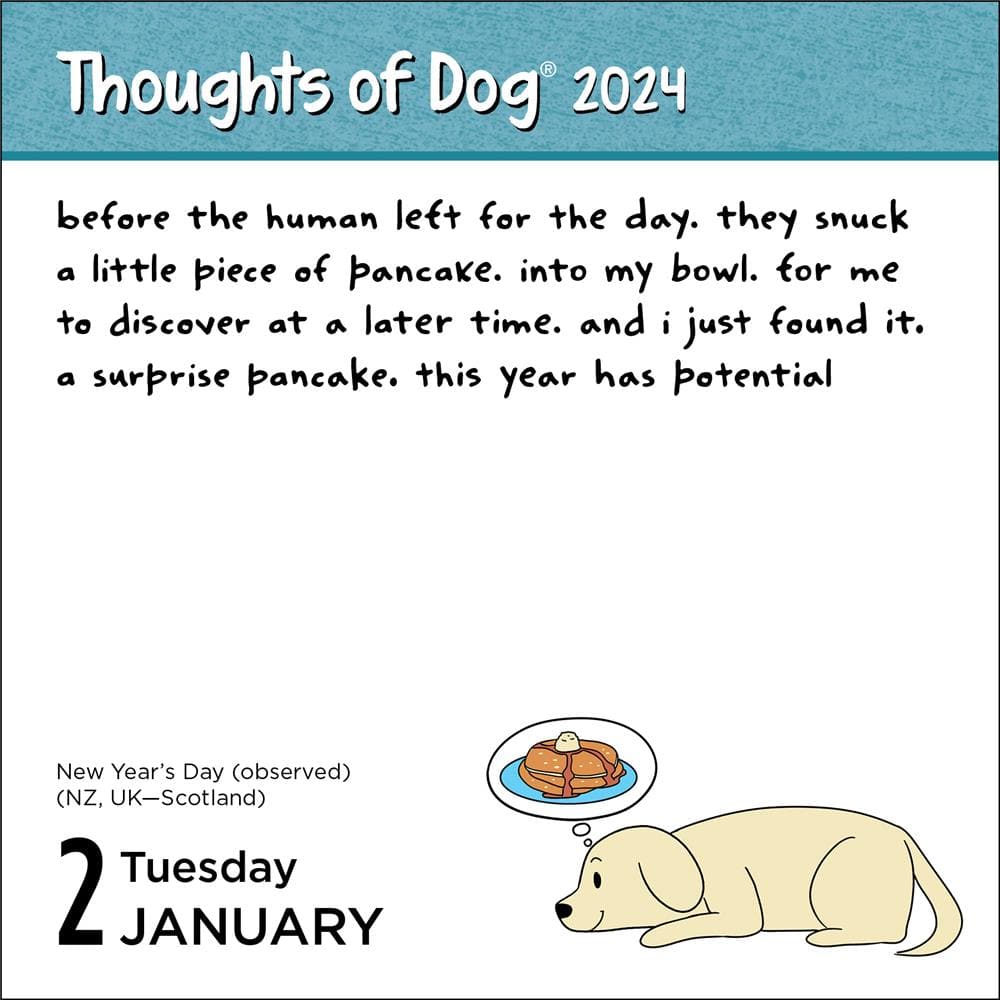 9781524880385 Thoughts of Dog 2024 Box Calendar Andrews McMeel
