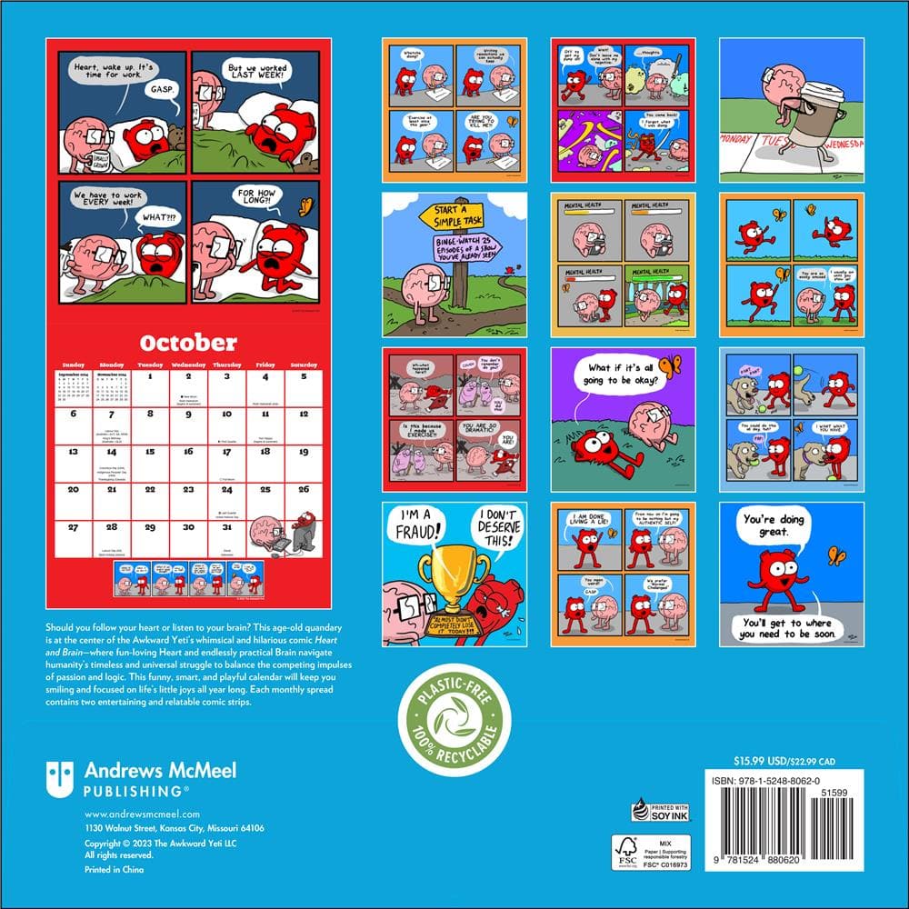 Heart and Brain 2024 Wall Calendar product image