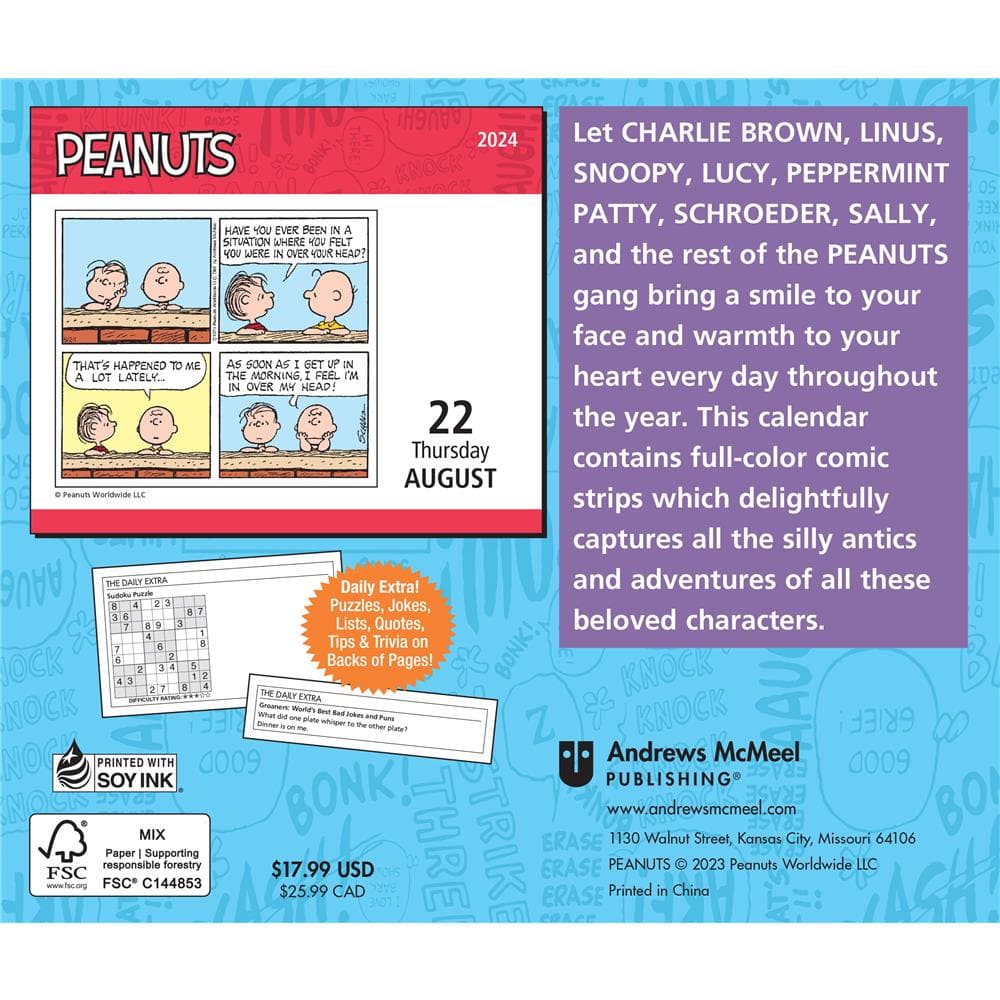 Peanuts 2024 Box Calendar product image