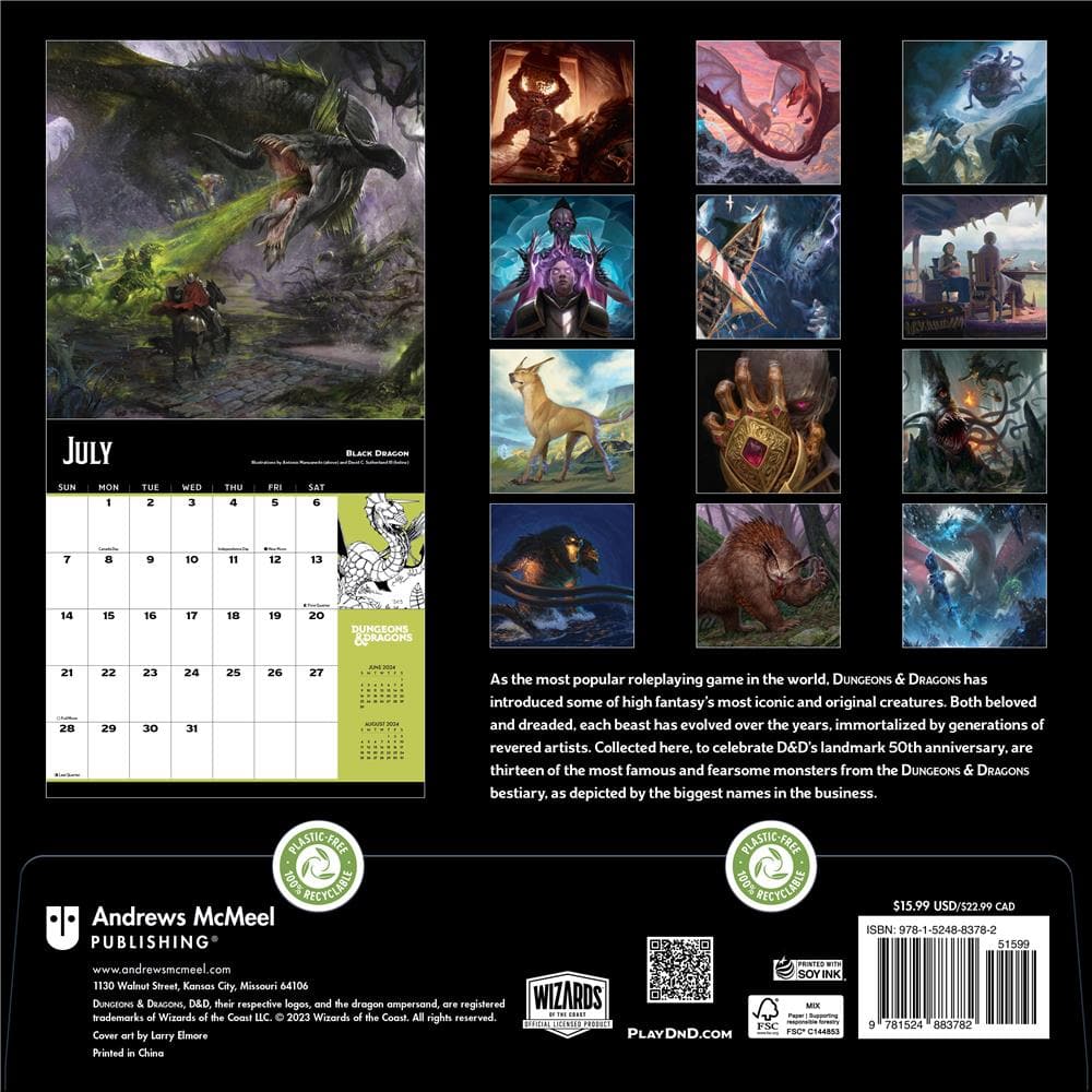 Dungeons and Dragons 2024 Wall Calendar product image