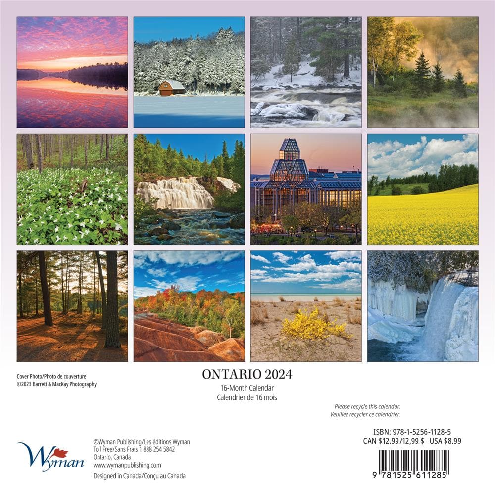 Ontario 2024 Bilingual Mini Calendar product image
