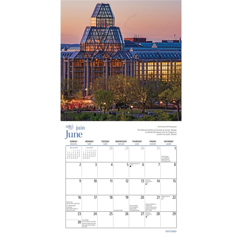 Ontario 2024 Bilingual Mini Calendar product image