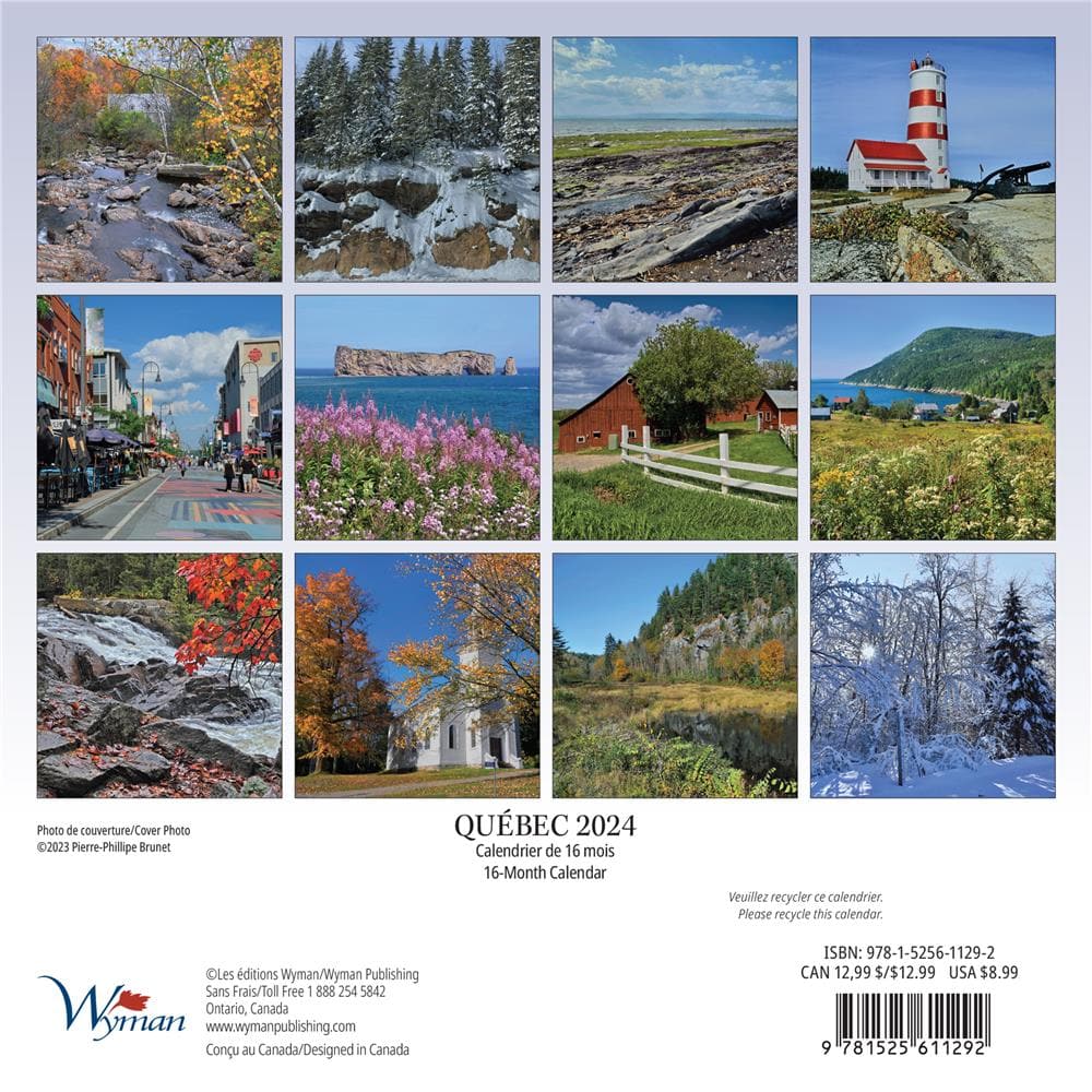 Quebec 2024 Bilingual Mini Calendar product image