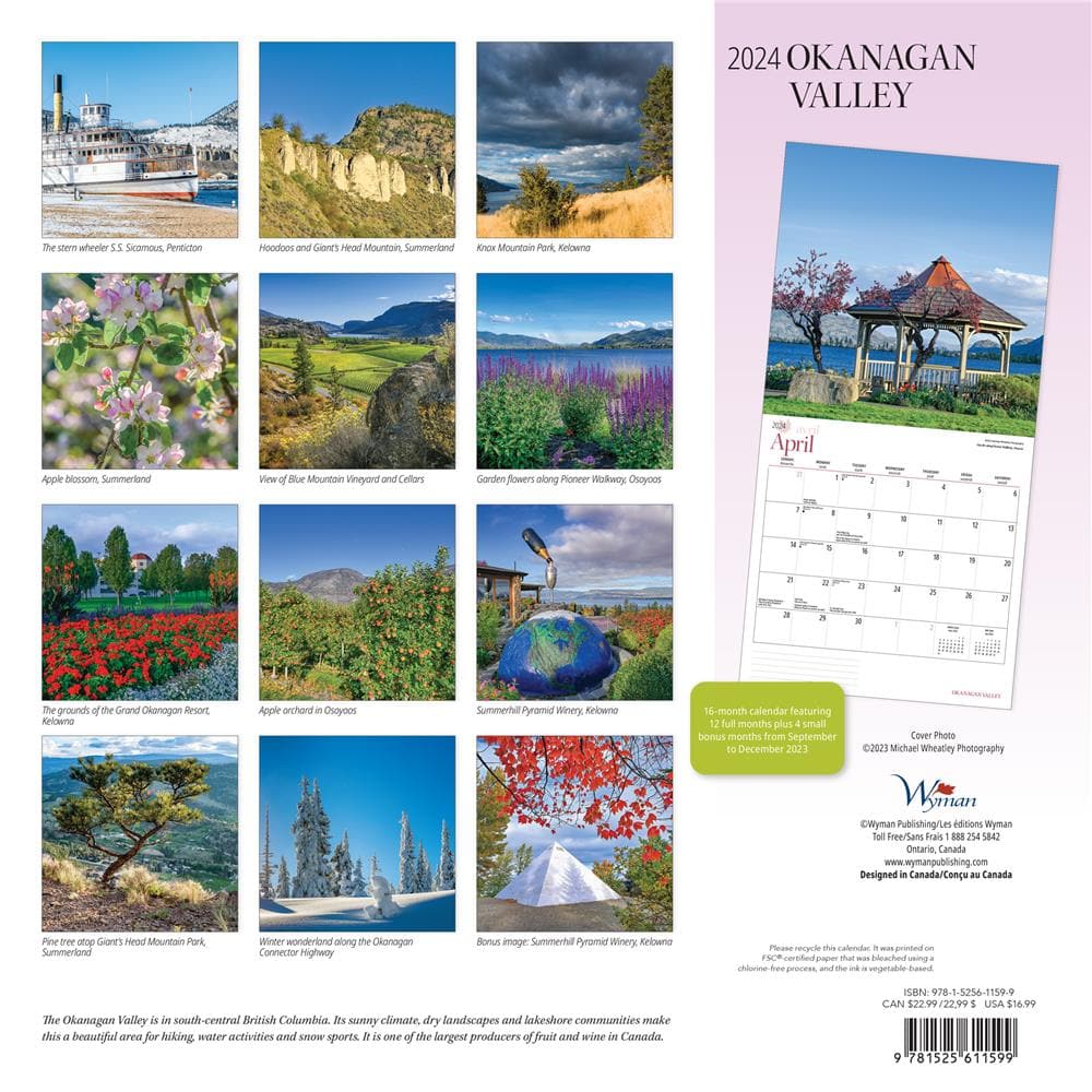 Okanagan Valley 2024 Wall Calendar product image